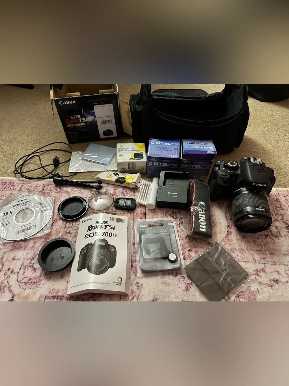 canon eos rebel t5i dslr camera bundle with zoom lense